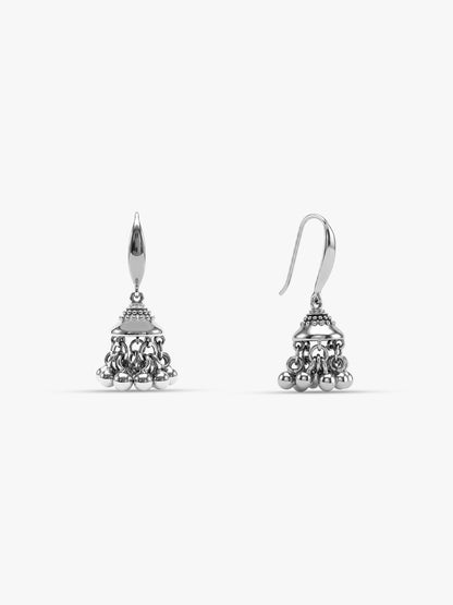 Oxidised Silver Aaradhya Jhumkis