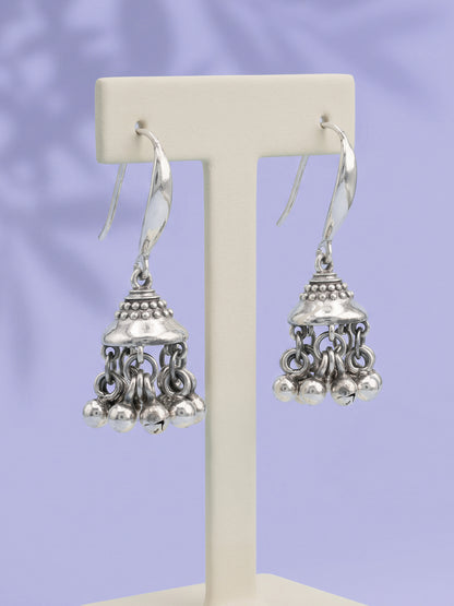 Oxidised Silver Aaradhya Jhumkis