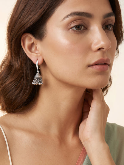 Oxidised Silver Aaradhya Jhumkis