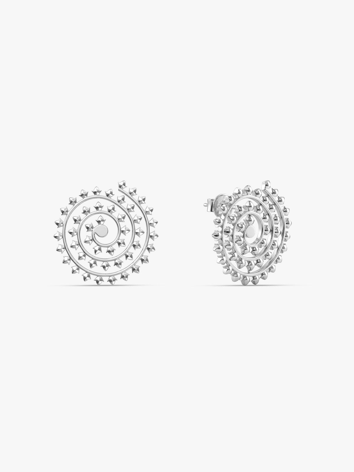 Oxidised Silver Corisande Spiral Earrings