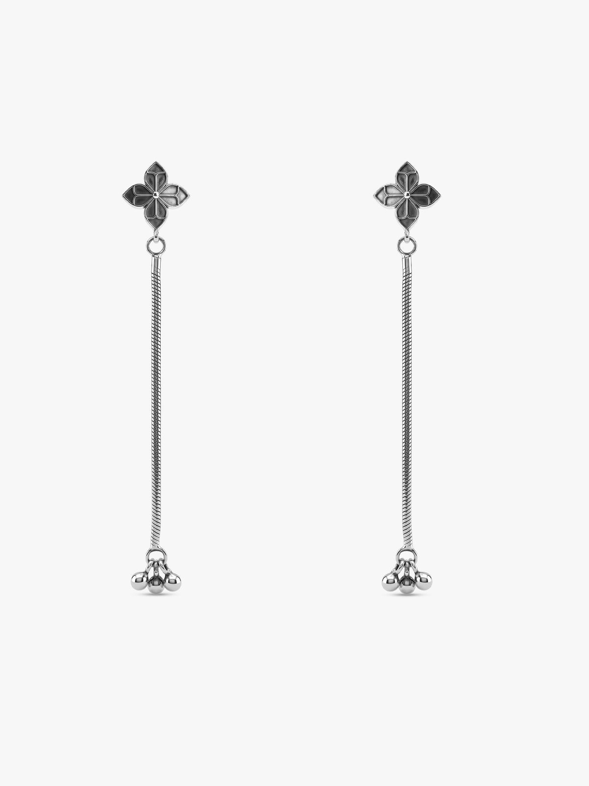 Oxidised Silver Alcyone Dangler Earrings