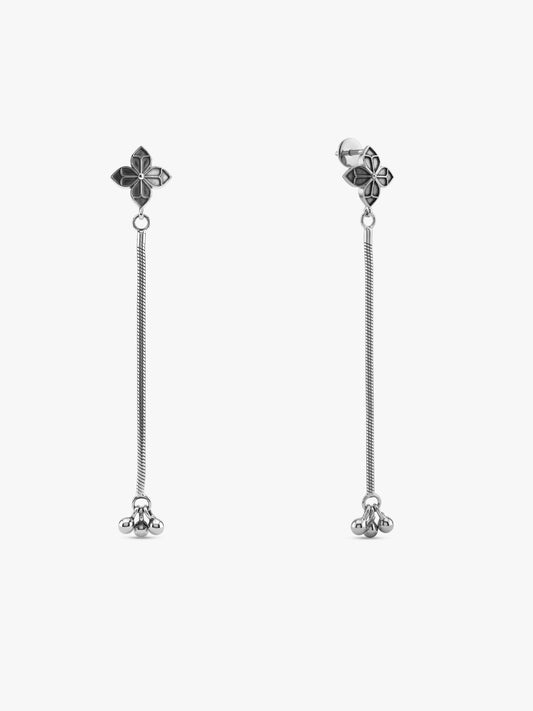 Oxidised Silver Alcyone Dangler Earrings