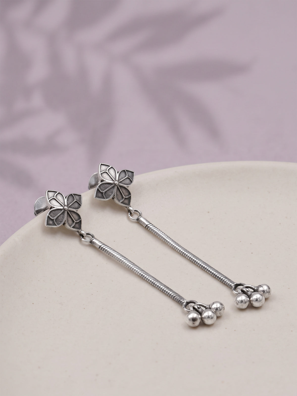 Oxidised Silver Alcyone Dangler Earrings