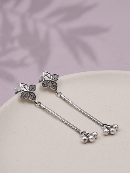 Oxidised Silver Alcyone Dangler Earrings