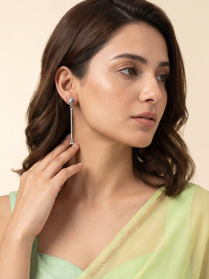 Oxidised Silver Alcyone Dangler Earrings