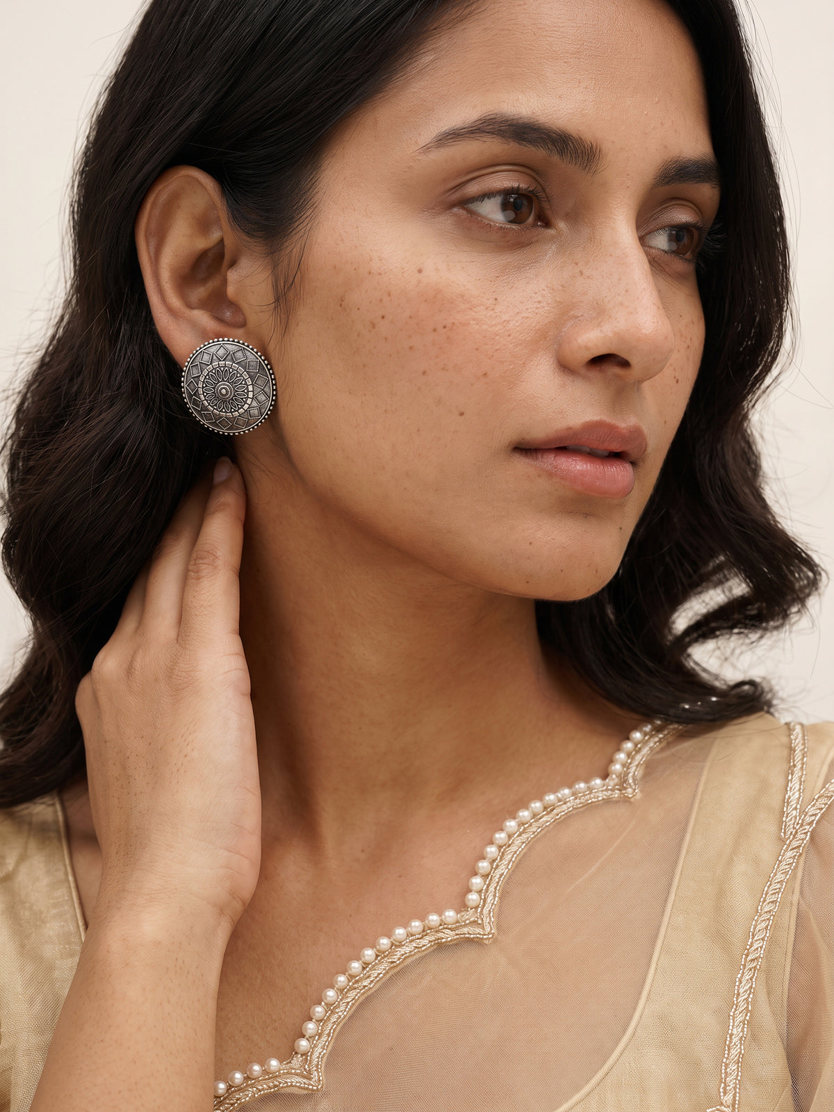 Oxidised Silver Junia Studs