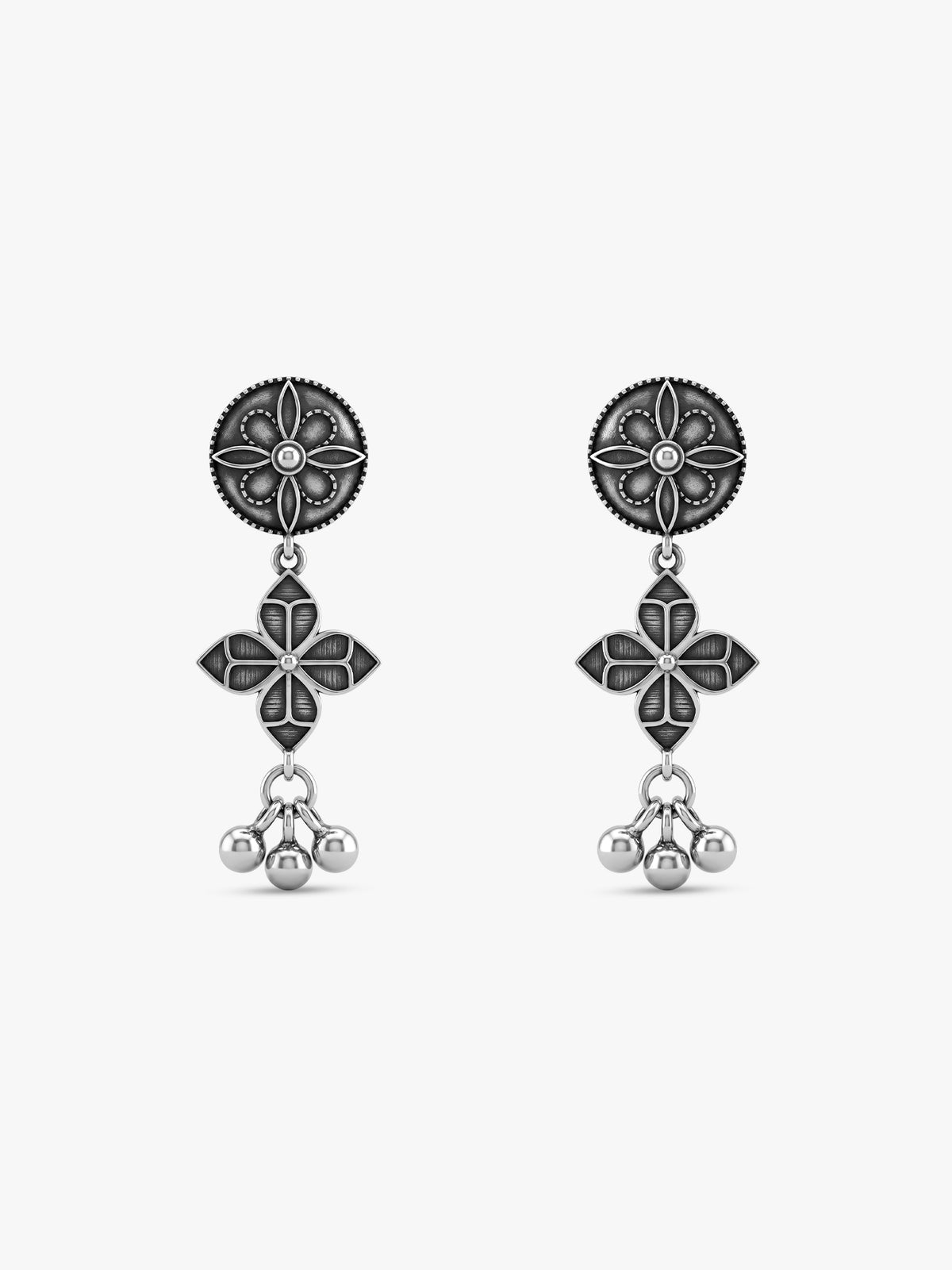 Oxidised Silver Capucine Earrings