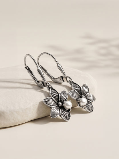 Oxidised Silver Claria Earrings