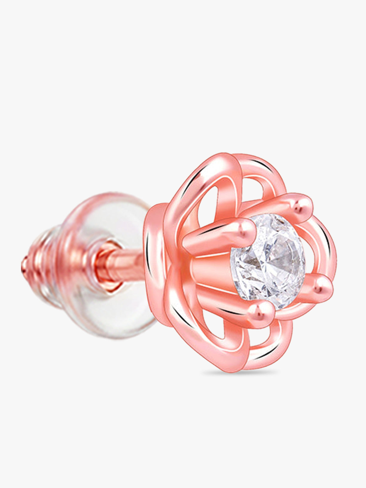 Rose Gold Woven Flower Studs