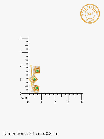 Golden Rangoli Rang Climber Earrings
