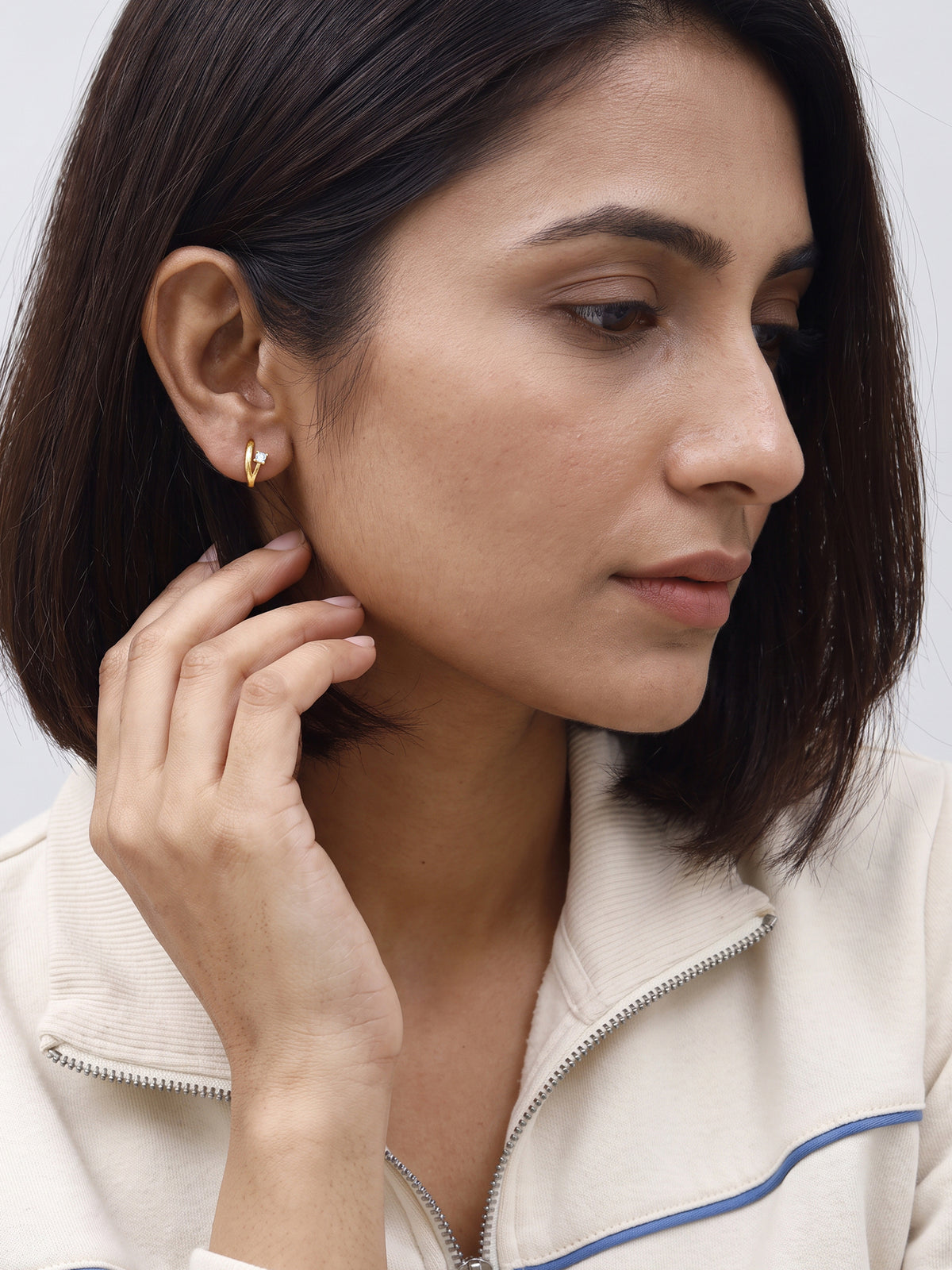 Golden Fayelle J-Hoop Earrings
