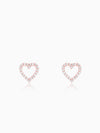Rose Gold Studded Heart Earrings