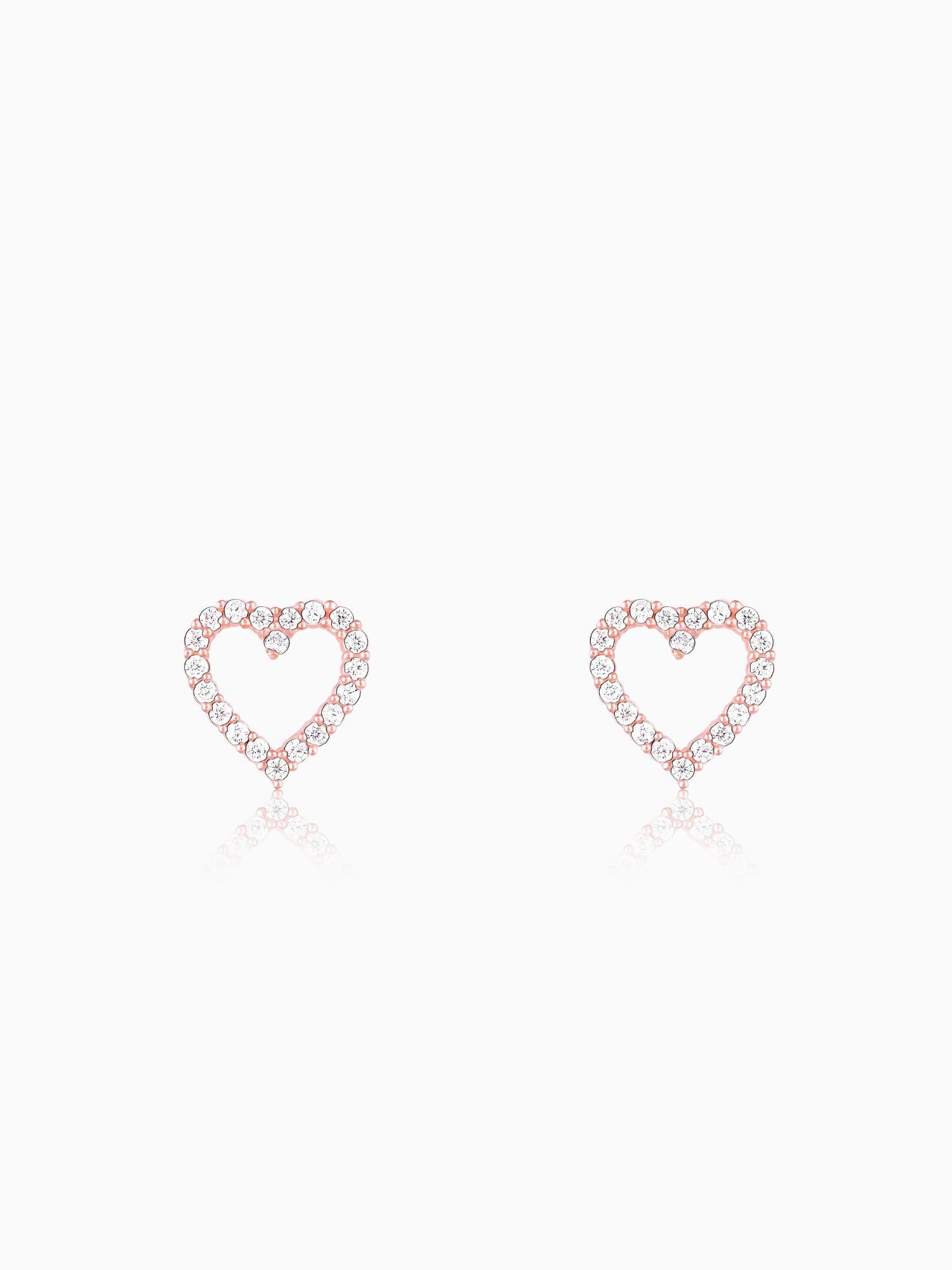 Rose Gold Studded Heart Earrings