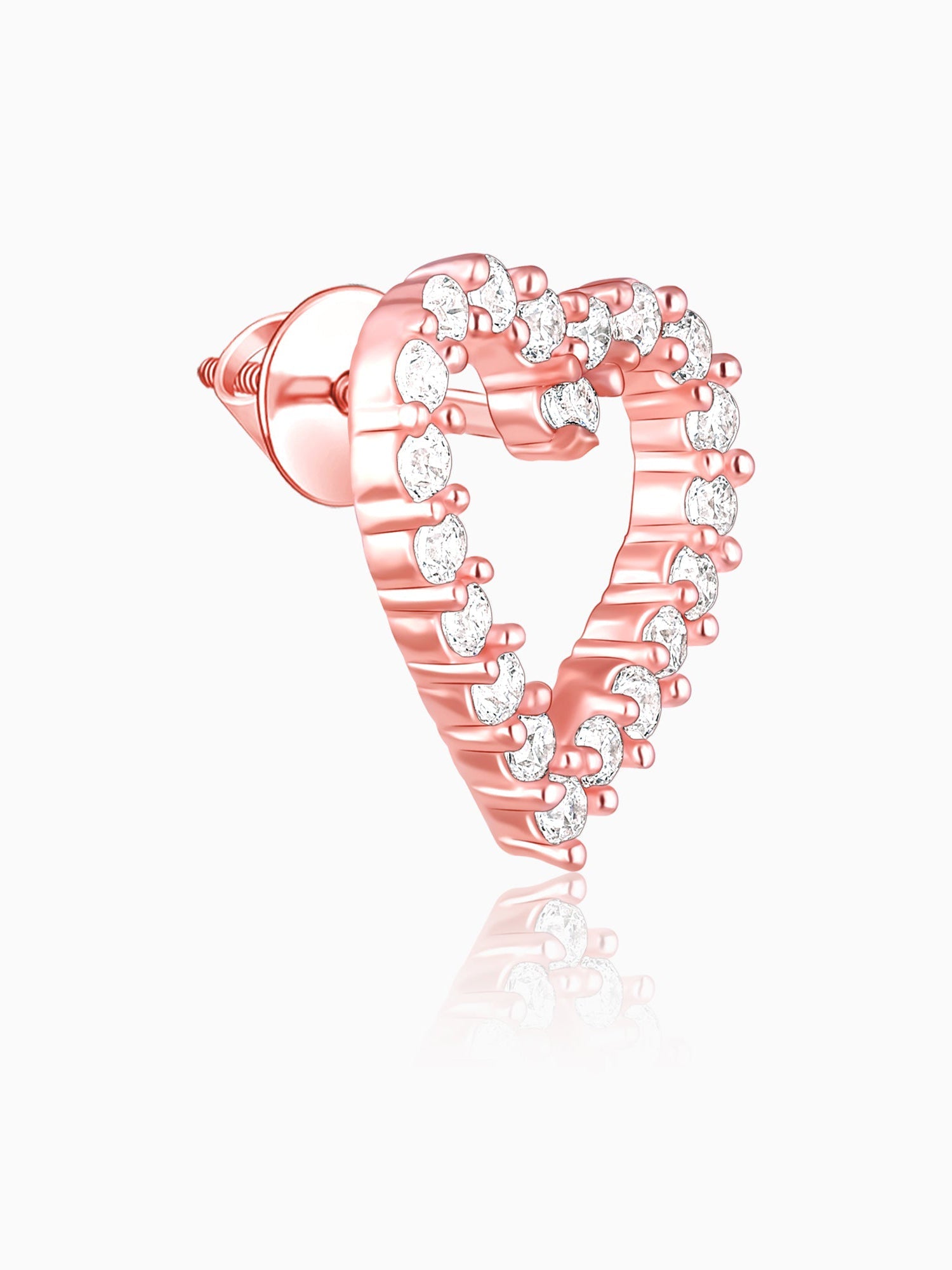 Rose Gold Studded Heart Earrings