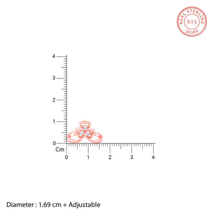 Rose Gold Three Leaf Clover Set of Four