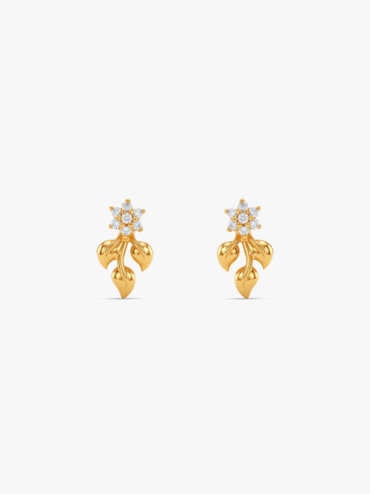 Golden Sparkling Foliage Earrings