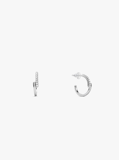 Silver Clarisse Half Hoop Earrings