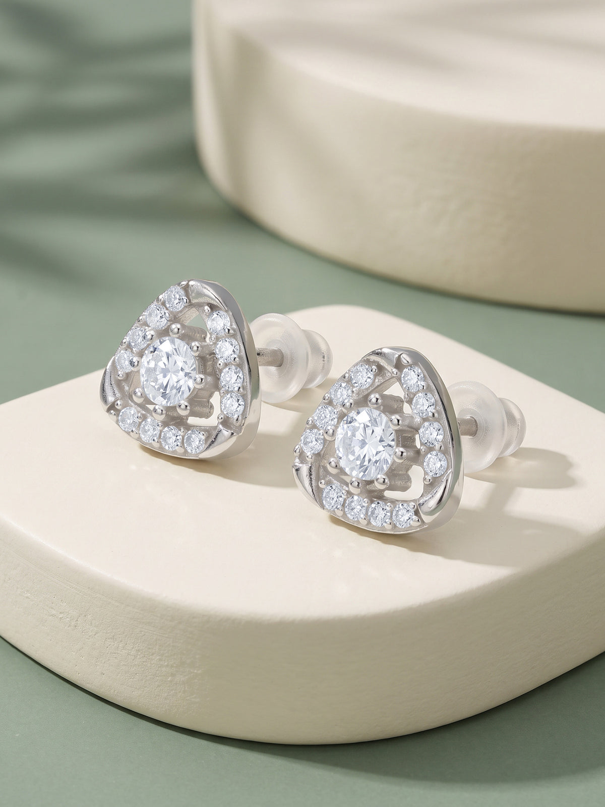 Silver Moonshard Glow Studs