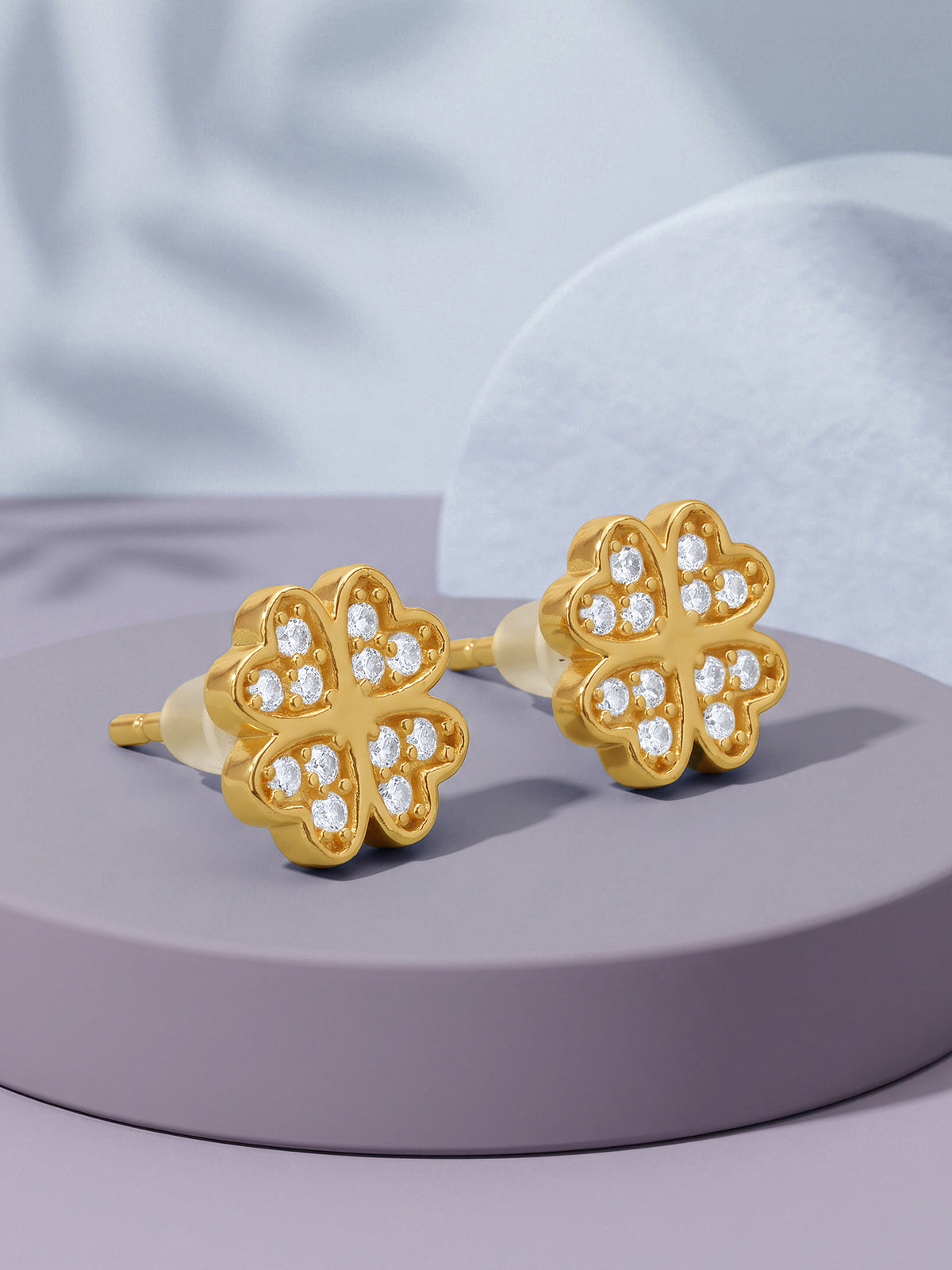 Golden Four Hearted Fortune Studs