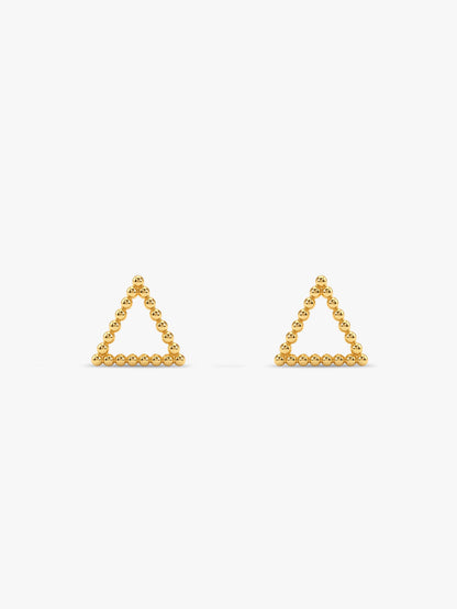 Golden Delta Beaded Stud Earrings
