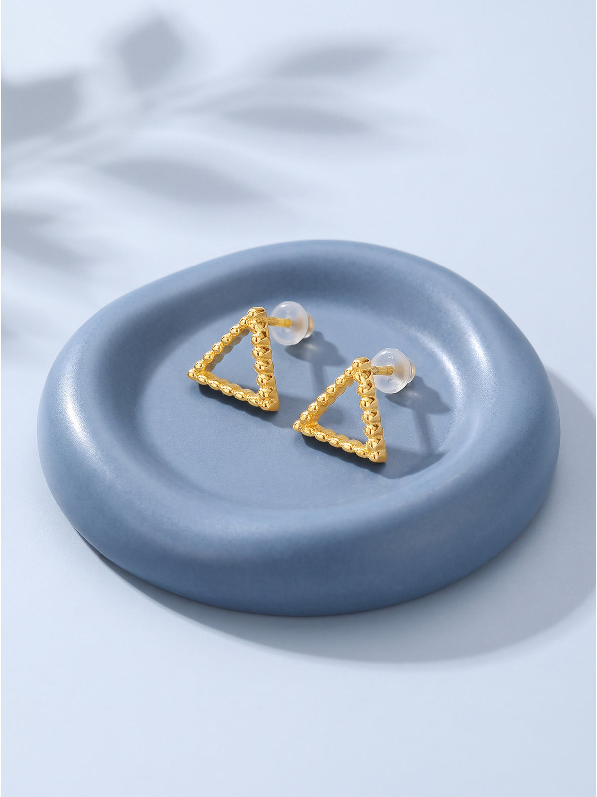 Golden Delta Beaded Stud Earrings