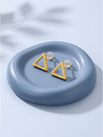 Golden Delta Beaded Stud Earrings