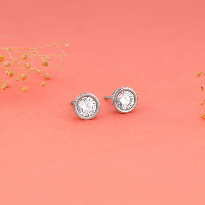 Silver Shine Zircon Earrings