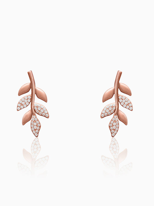 Anushka Sharma Rose Gold Matte Twig Earrings