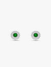 Silver Zircon Emerald Sunshine Studs