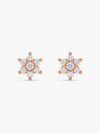 Rose Gold Shining Flower Studs