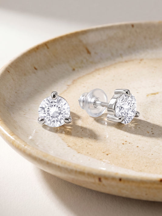 Silver Zircon Mini Studs