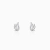 Silver Zircon Winged Earrings