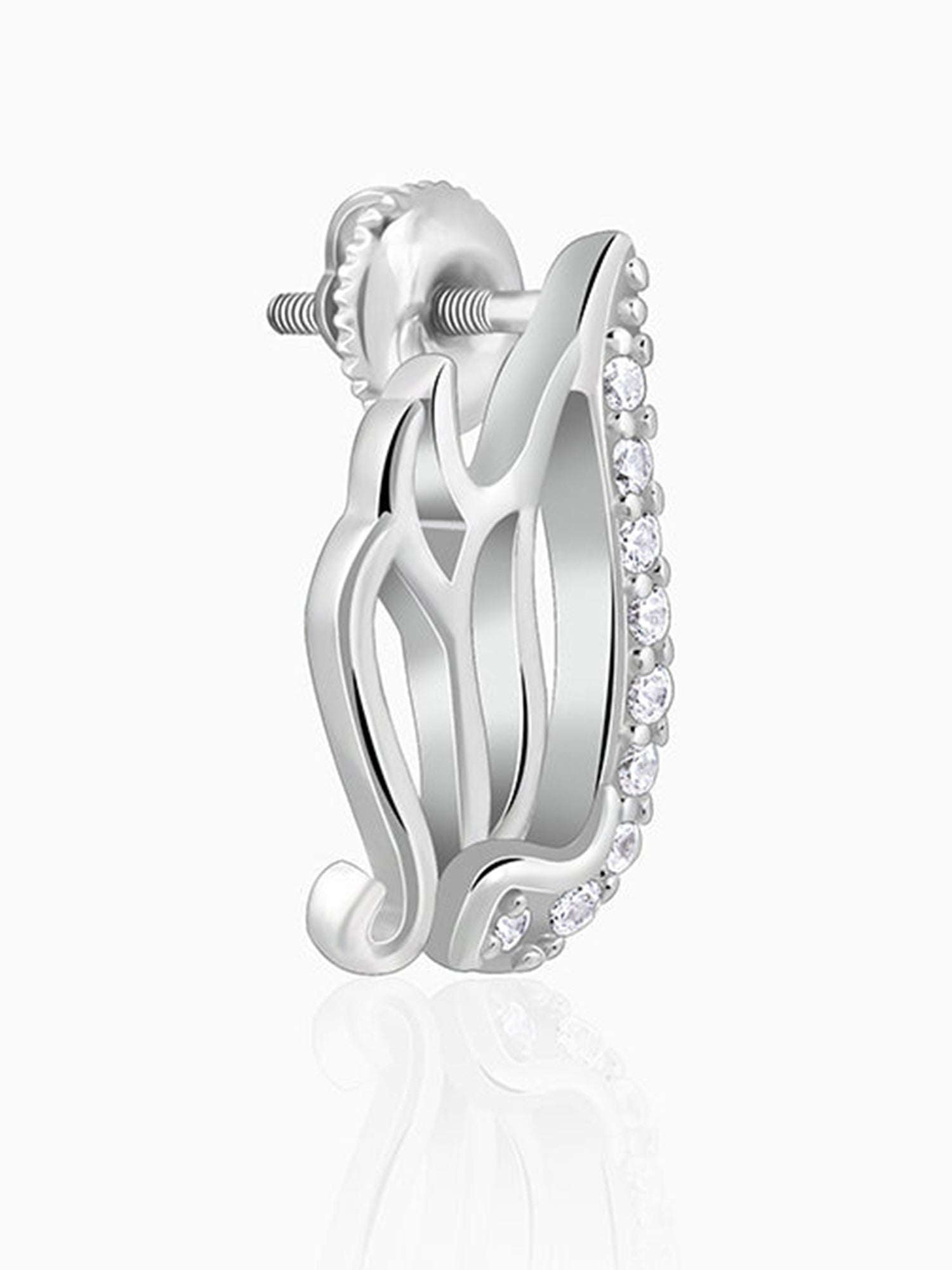Silver Zircon Winged Earrings