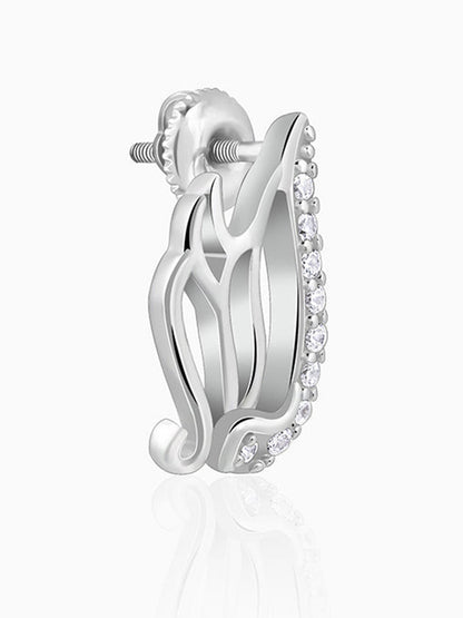 Silver Zircon Winged Earrings