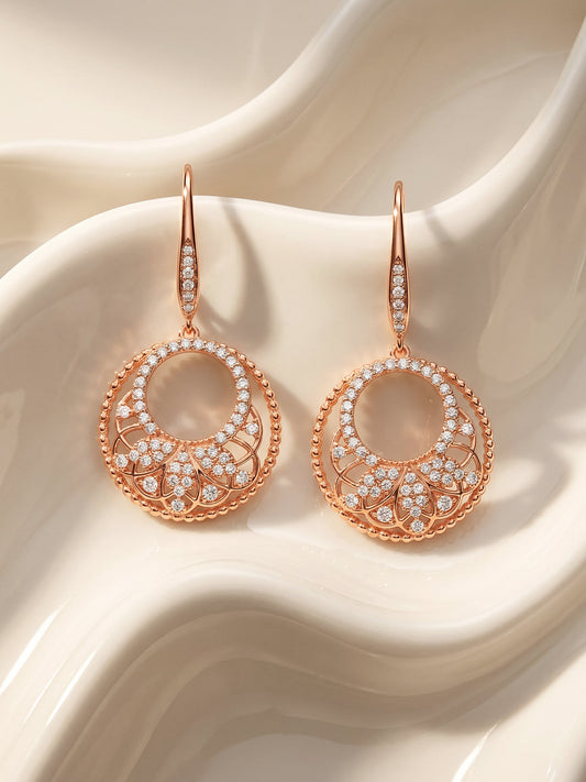 Rose Gold Crescent Affair Earrings