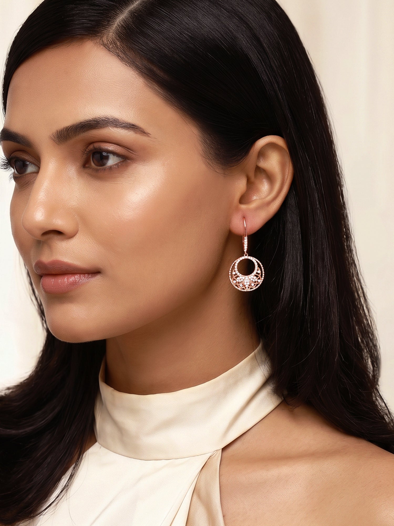 Rose Gold Crescent Affair Earrings
