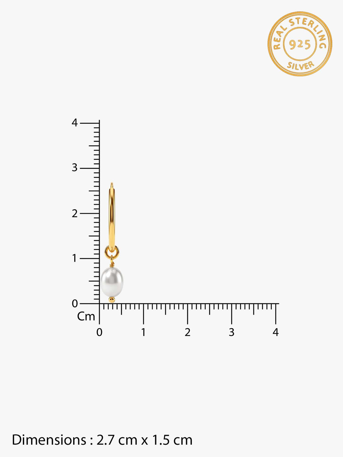 Golden Pearl Drop Hoops
