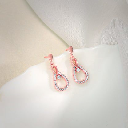 Rose Gold Zircon Drop Earrings