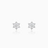 Silver Flowery Snowflake Studs