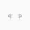Silver Flowery Snowflake Studs