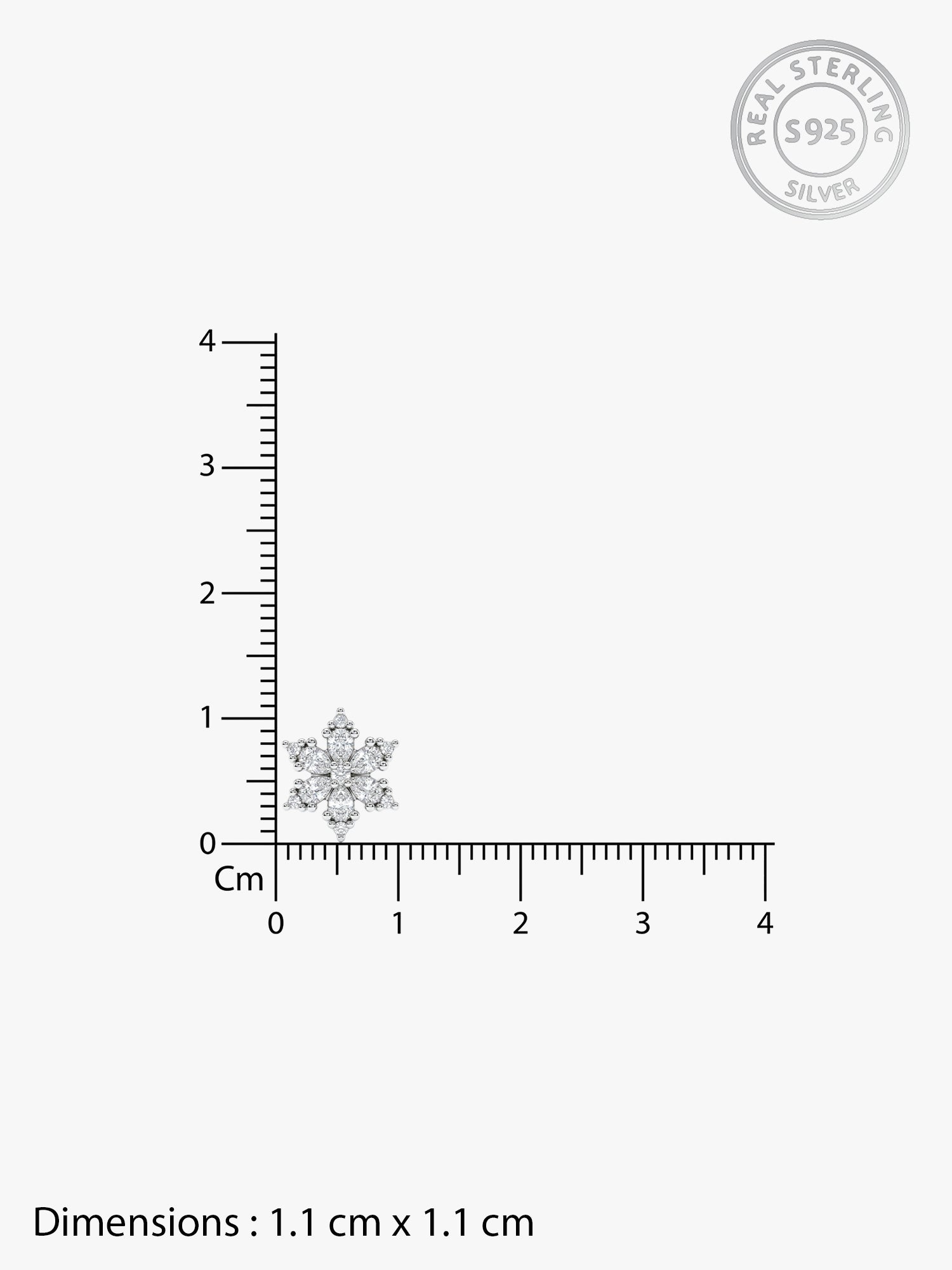 Silver Flowery Snowflake Studs