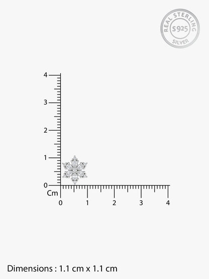 Silver Flowery Snowflake Studs