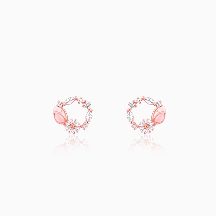 Rose Gold Drop Wreath Studs - Image 1