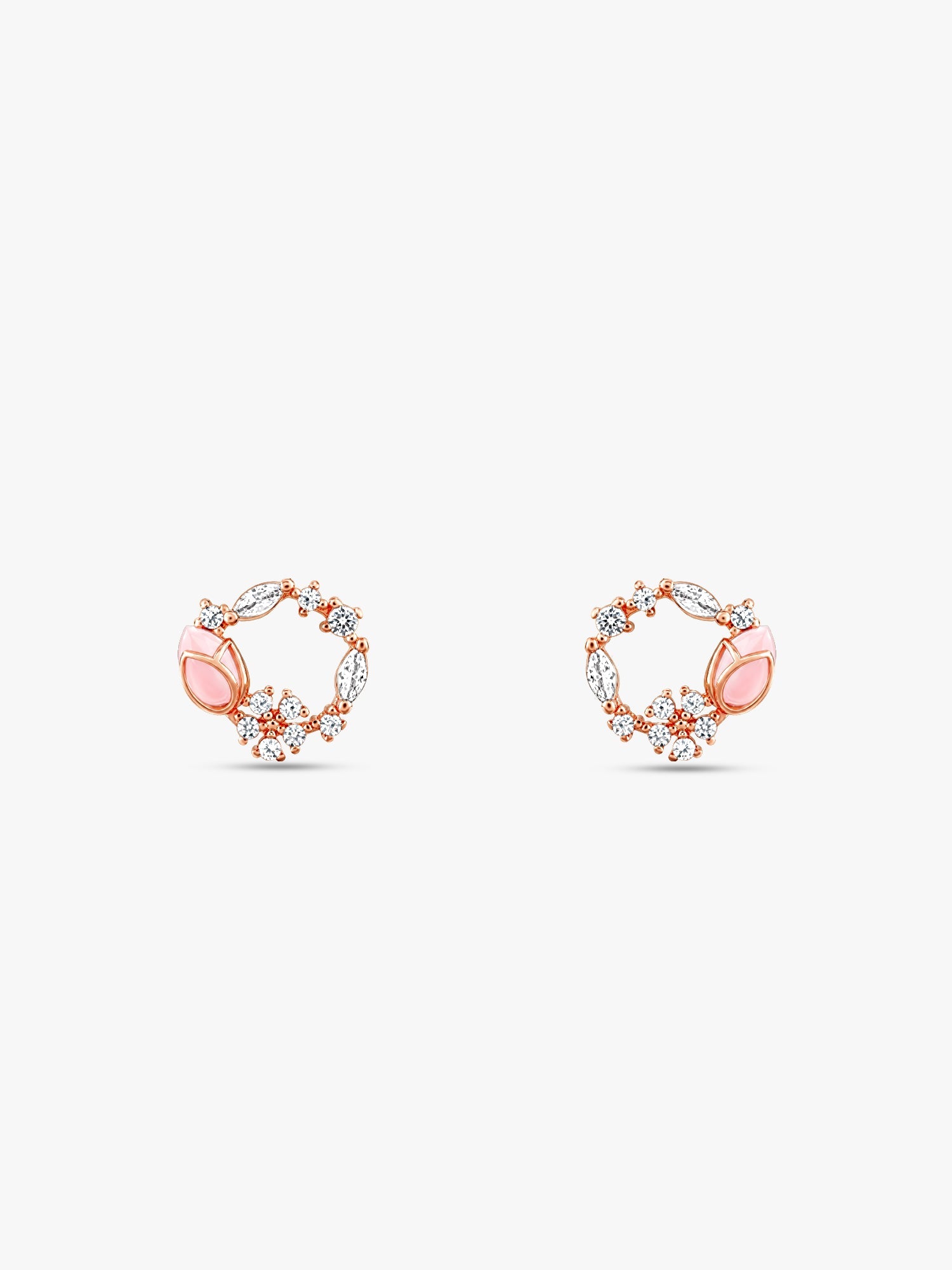 Rose Gold Drop Wreath Studs