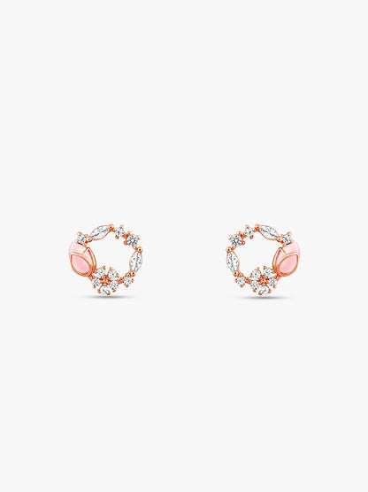 Rose Gold Drop Wreath Studs