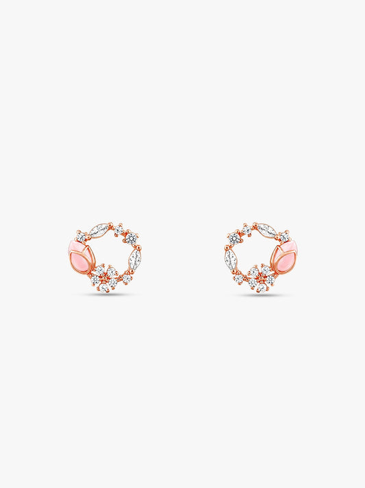 Rose Gold Drop Wreath Studs