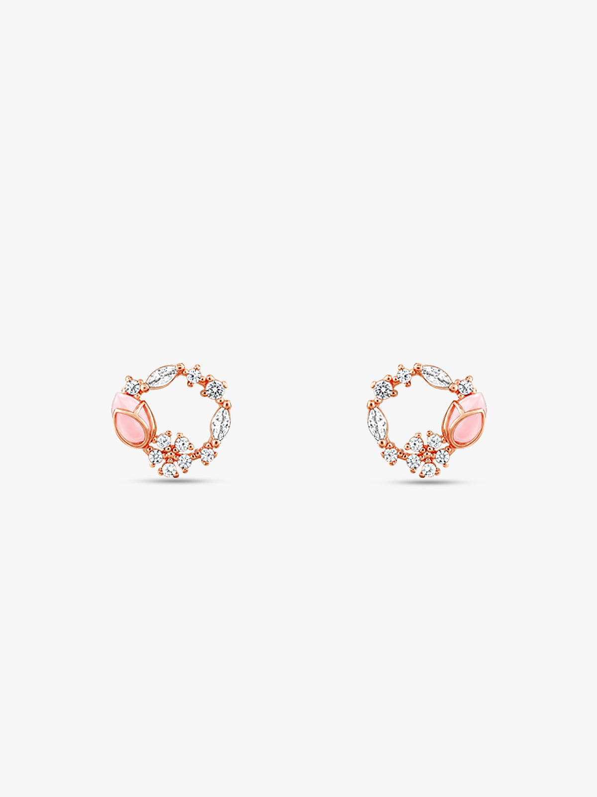 Rose Gold Drop Wreath Studs