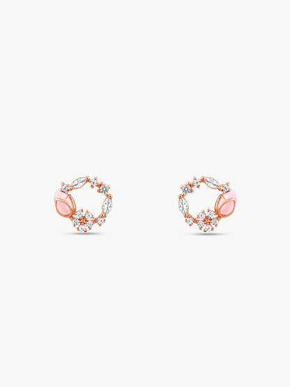 Rose Gold Drop Wreath Studs