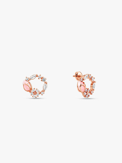 Rose Gold Drop Wreath Studs
