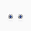 Silver Royal Blue Bloom Studs